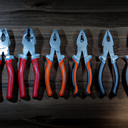how-to-choose-the-best-pliers-for-plumbing-work.png An image showcasing an array of pliers, with varying shapes and sizes, neatly arranged on a wooden workbench
