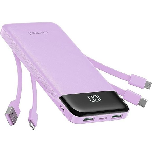 Charmast Portable Charger Power Bank 10000mAh Built-in Cables