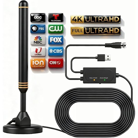 TV Antenna Indoor with Amplifier Signal Booster